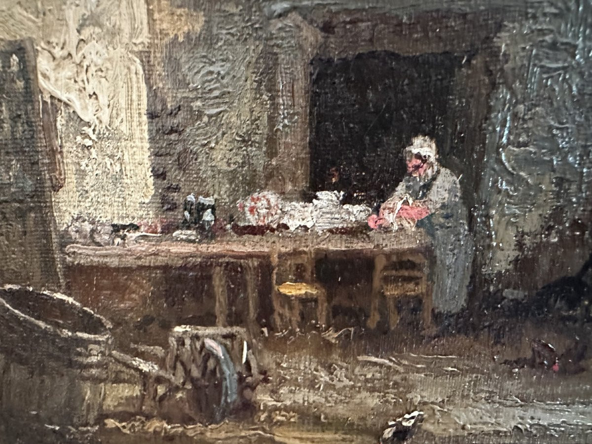 Alexandre-René Véron (1826-1897) La cour de ferme, 1897-photo-3