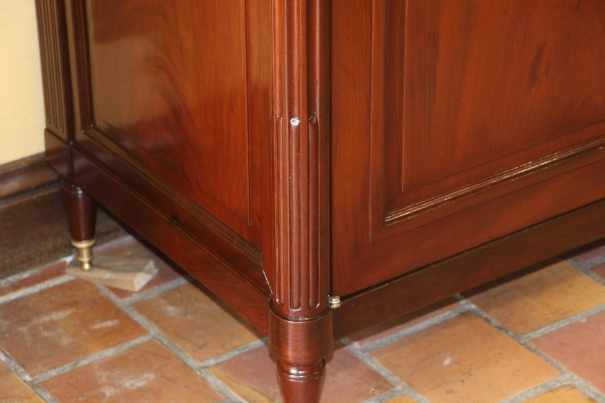 Low Sideboard In Solid Mahogany Stamped Chavignau-photo-3