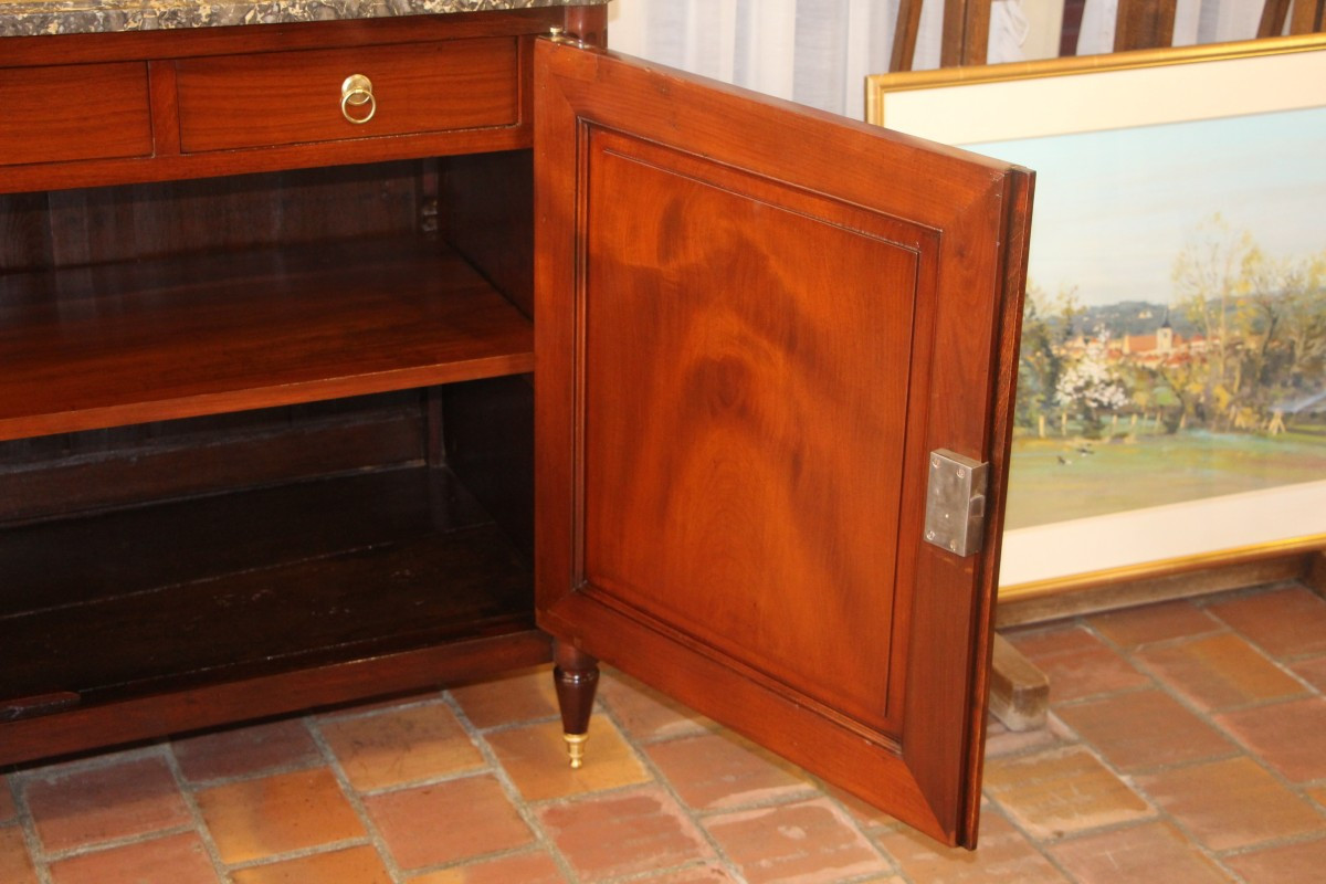 Low Sideboard In Solid Mahogany Stamped Chavignau-photo-4