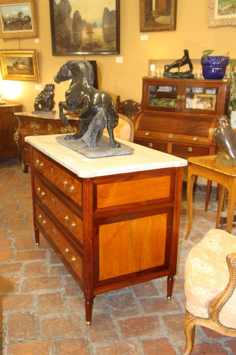 Commode d'époque Louis XVI en acajou et citronnier-photo-2