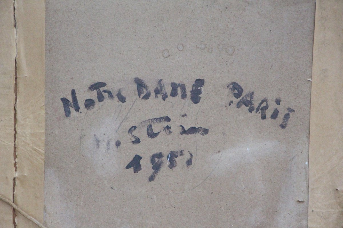 Notre-Dame de Paris, huile sur toile signée STEIN-photo-2
