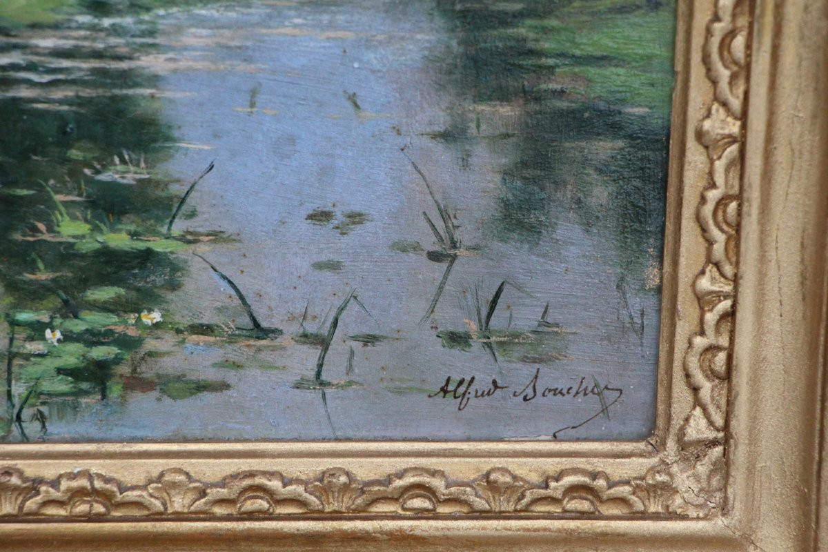 Alfred BOUCHER (1850-1934) Le moulin de Serbonne, vallée du Grand Marin (circa 1870-1880)-photo-3