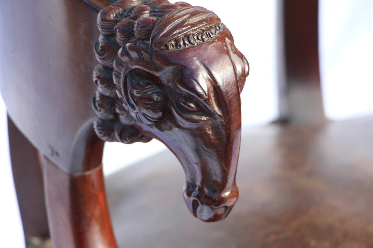 Fauteuil de bureau en acajou d’époque Restauration-photo-2