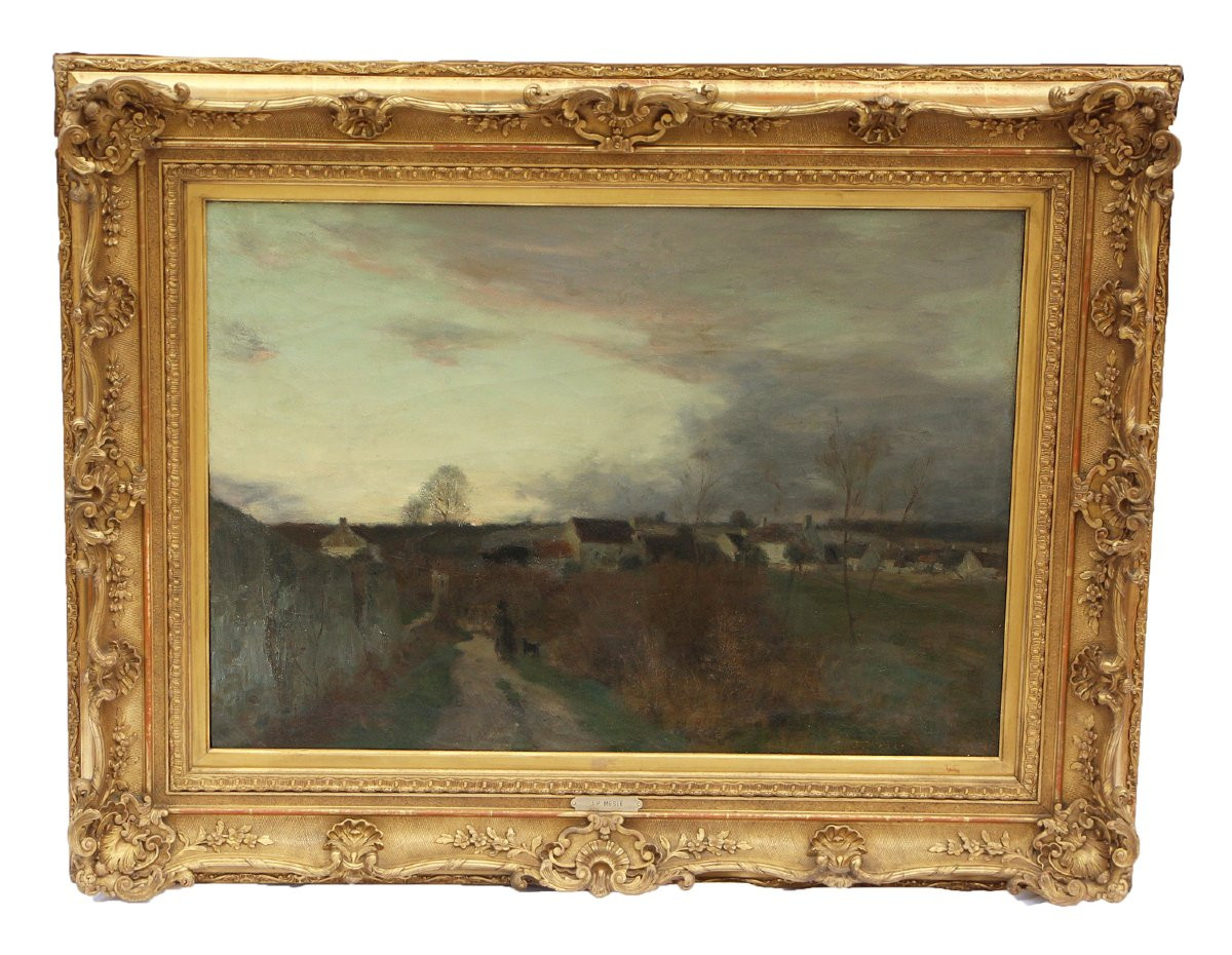 Joseph Paul MESLÉ (1855-1927) Chamigny, le hameau de Larrue au crépuscule (circa 1900) -photo-2
