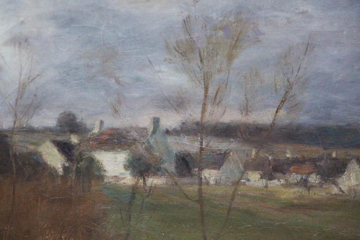 Joseph Paul MESLÉ (1855-1927) Chamigny, le hameau de Larrue au crépuscule (circa 1900) -photo-3