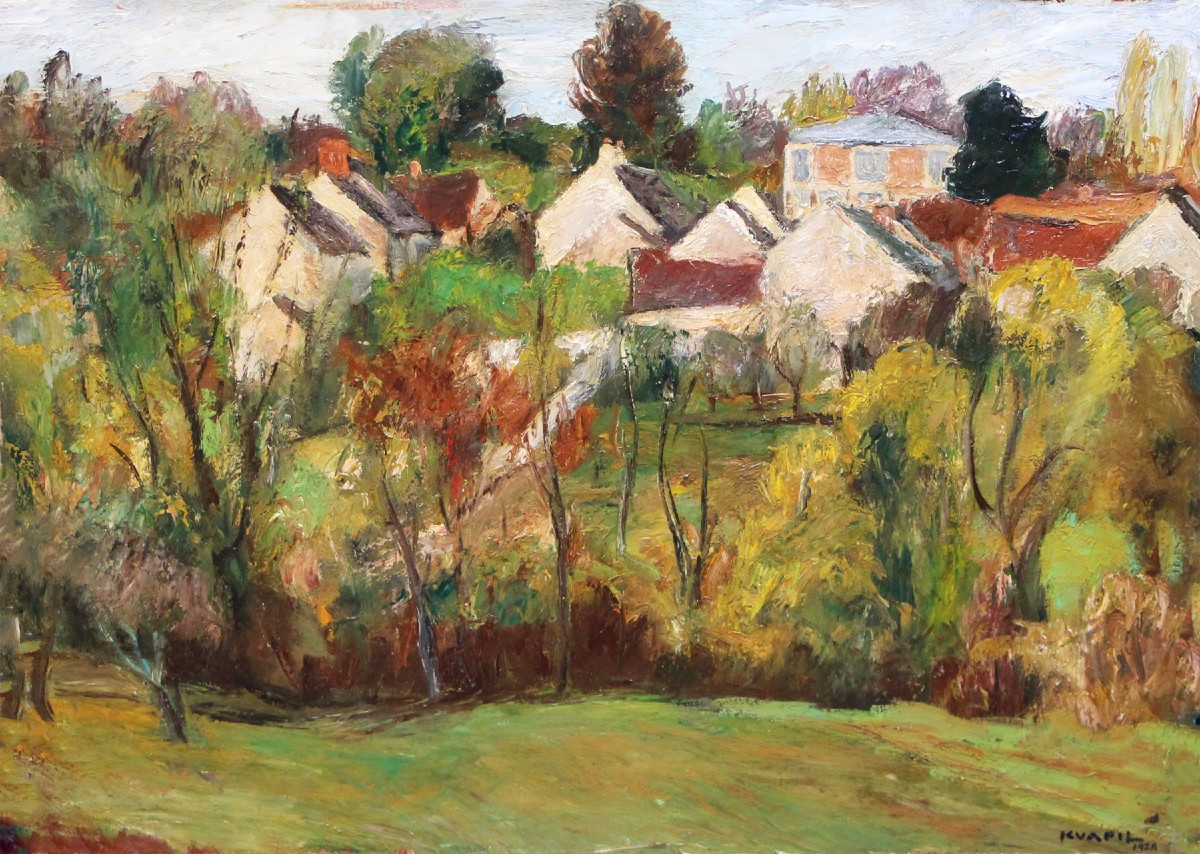 Charles Kvapil (1884-1957) Villiers-sur-morin, Seen From Rue Du Touarte, (1928)