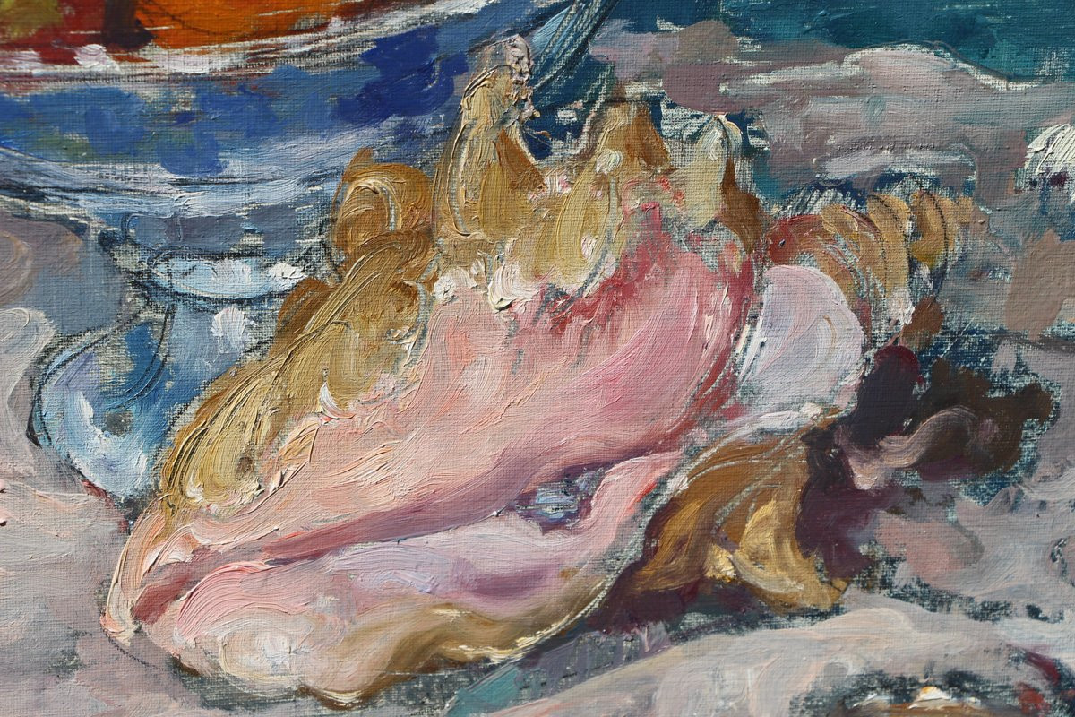 Massimo QUAGLINO (1899-1982) Natura morta fondo bleu -photo-2