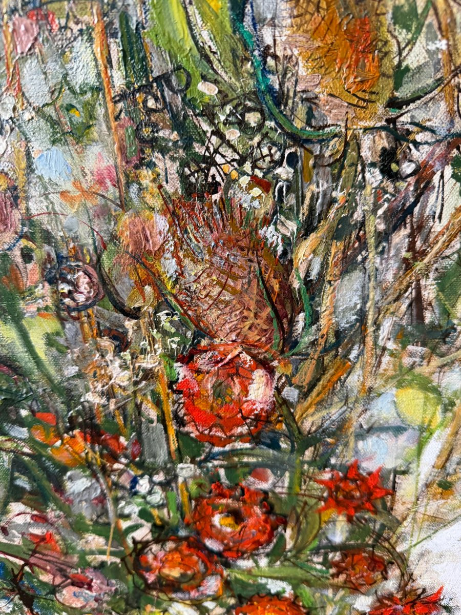 Jean Commère (1920-1986) Bouquet Aux Chardons (circa 1980)-photo-2