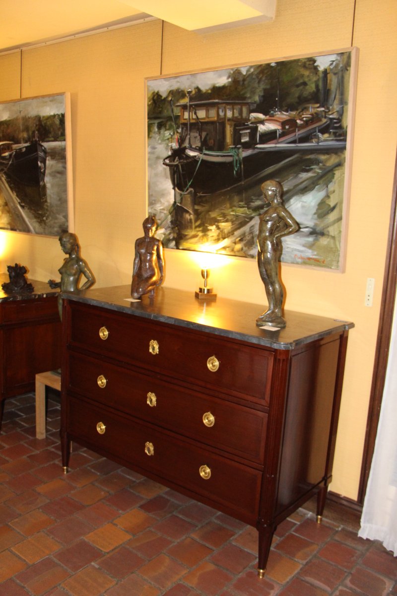 Commode d’époque Louis XVI, estampillée AVRIL-photo-2