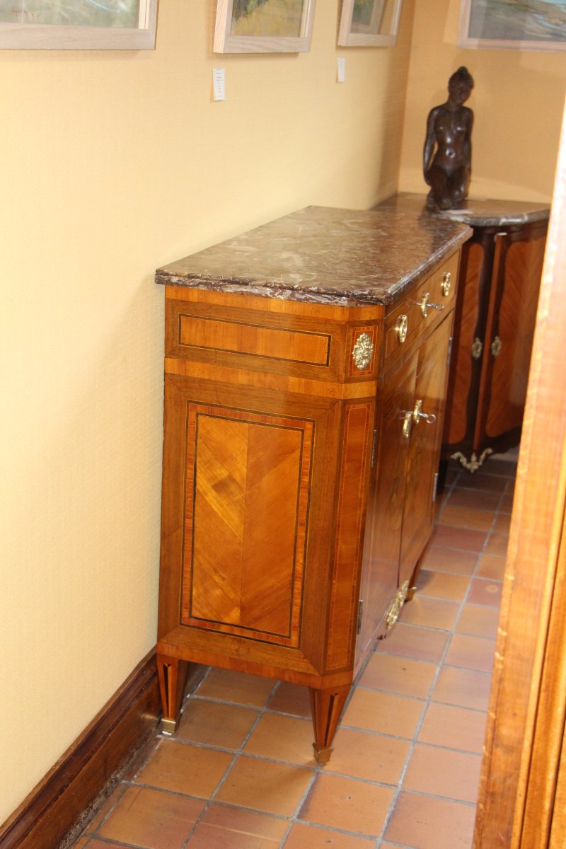 Antique Louis XVI Sideboard With Marquetry-photo-2