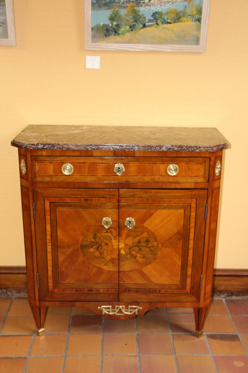 Antique Louis XVI Sideboard With Marquetry-photo-4