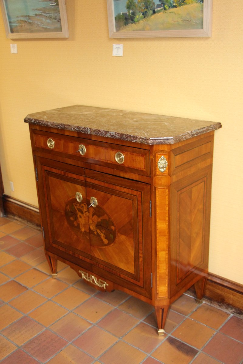 Antique Louis XVI Sideboard With Marquetry-photo-3