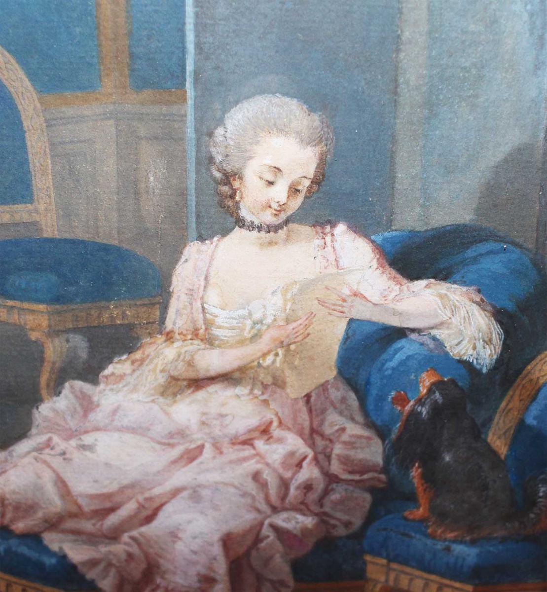 Paire De Gouaches Attribuée à Jacques Charlier (c.1720-1790)-photo-4
