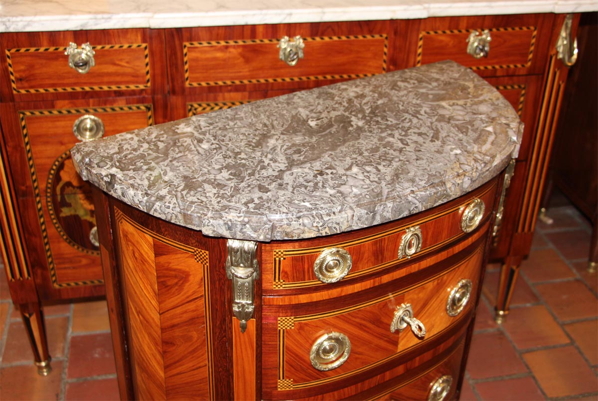 Half-moon Commode Louis XVI-photo-3