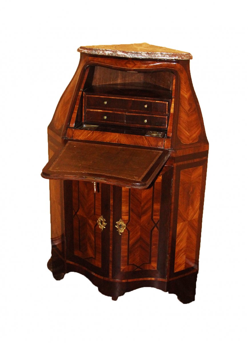 Secretary In Corner Louis XV Period-photo-2