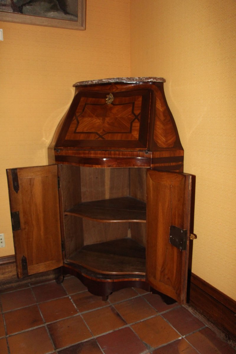 Secretary In Corner Louis XV Period-photo-3