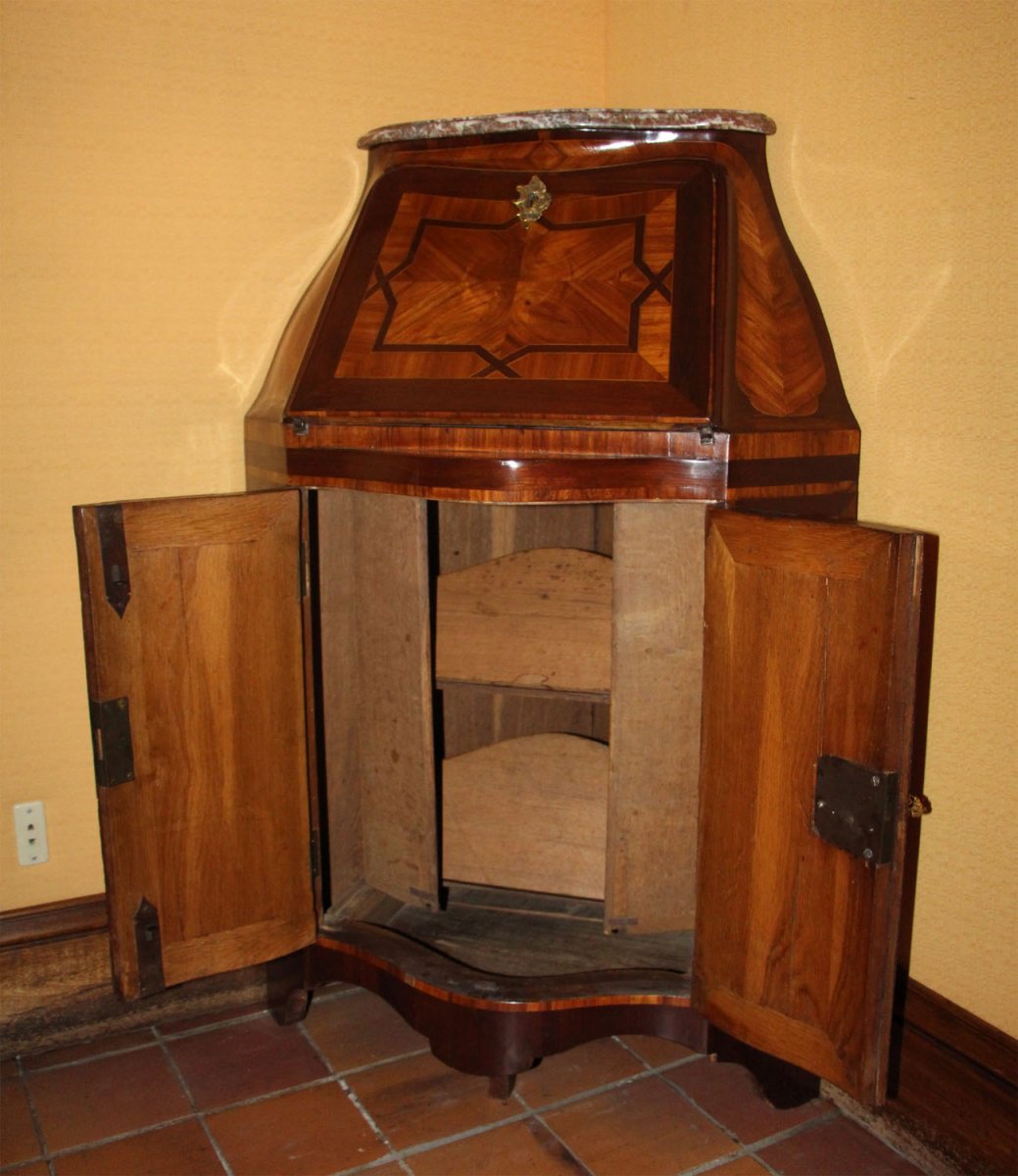 Secretary In Corner Louis XV Period-photo-4