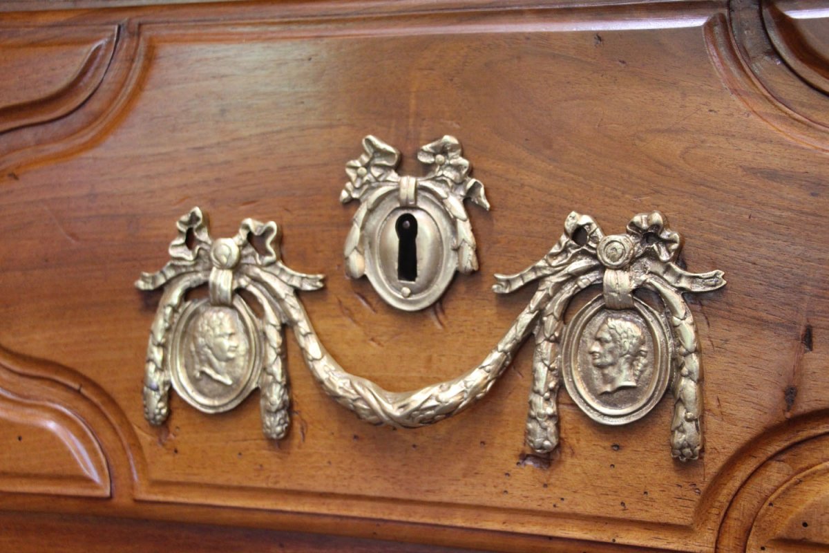 Curved Commode In Walnut Louis XV-photo-3