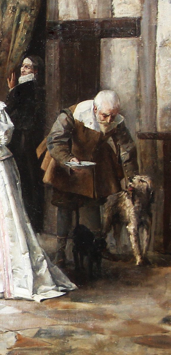Armand Eugène Bach (1850-1921) Les Comédiens Au Château De La Misère, -photo-4
