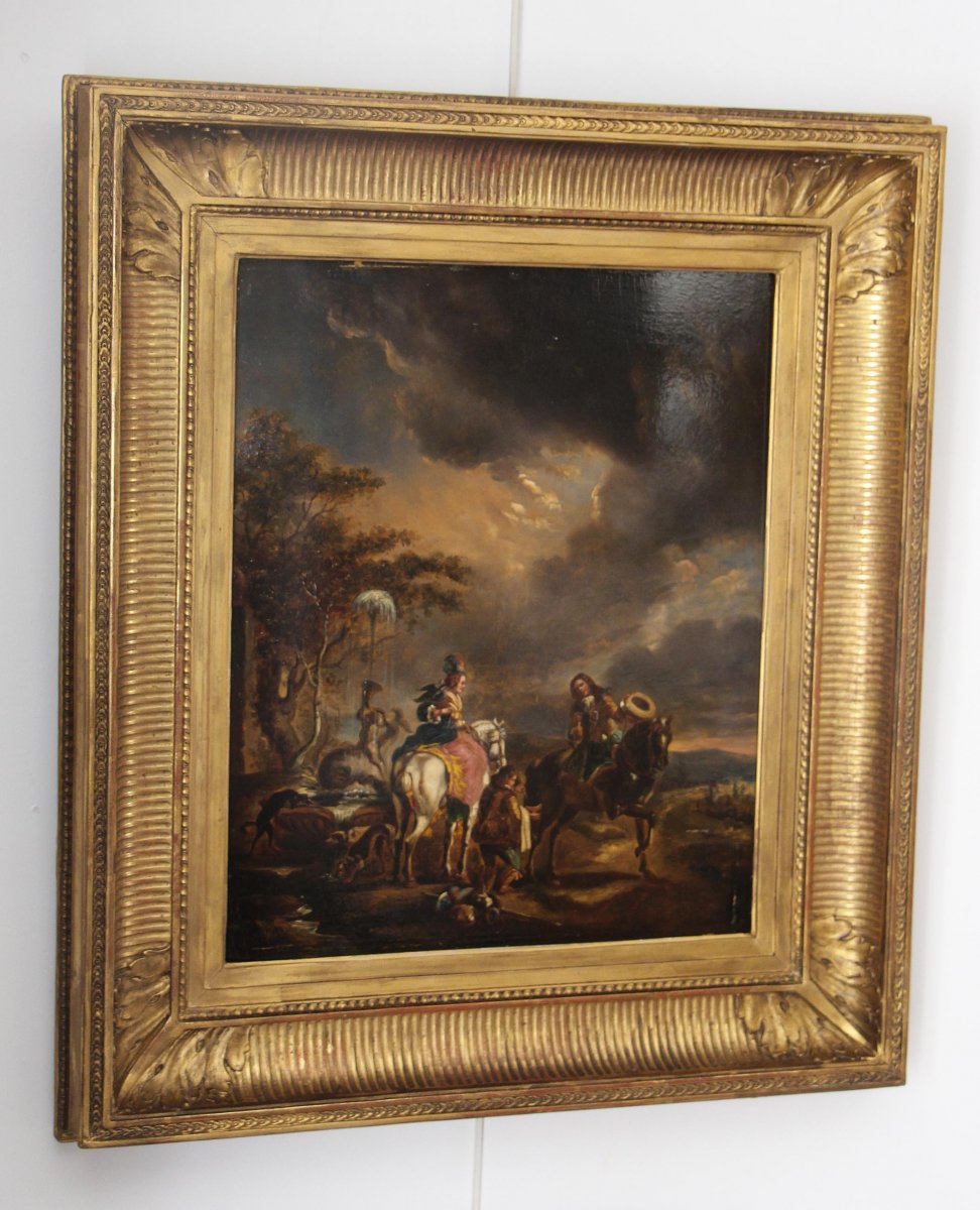 French Or Dutch School In The Style Of Philips Wouwerman (1619-1668)-photo-2