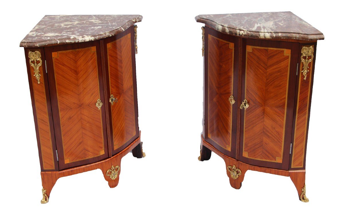 Pair Of Louis XVI Corner Cabinets-photo-2