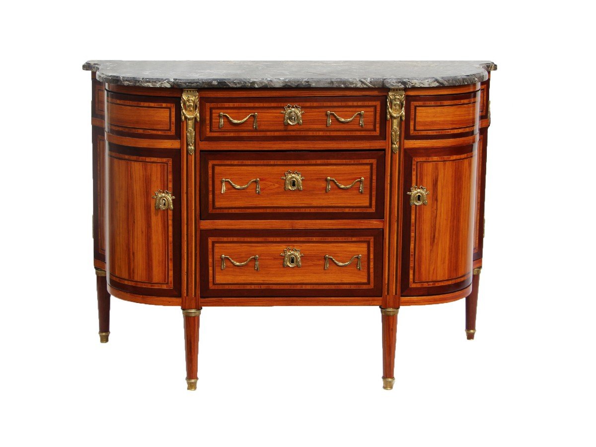 Half-moon Commode With Curved Sides From The Louis XVI Period