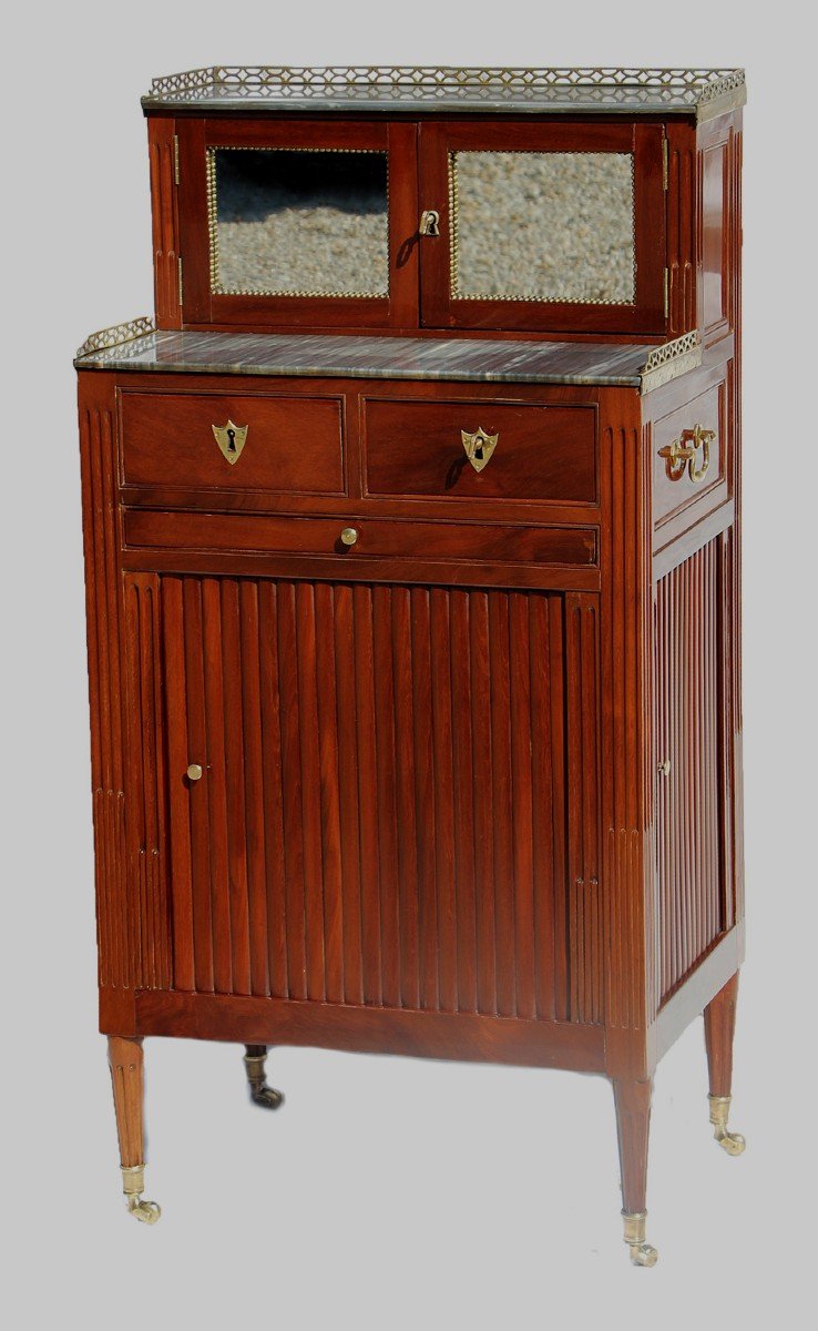 Bonheur Du Jour D’époque Louis XVI, Estampillé J- M- Schiller.