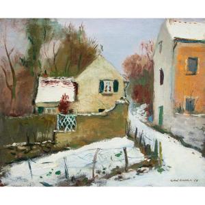 Robert Bouchet (1898-1986) Neige à Crouttes-sur-marne 