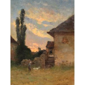 Louis Alexandre Bouché, (1838-1911) Bergère à Luzancy 