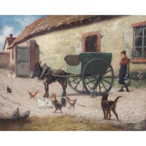 Léon Louis Oury (1846-1929) The Milkmaid 