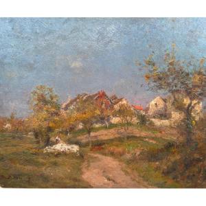 Jean Massé (1856-1950) Saint-aulde, View Taken From The Marne (circa 1910) 