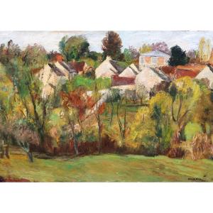 Charles Kvapil (1884-1957) Villiers-sur-morin, Seen From Rue Du Touarte, (1928)