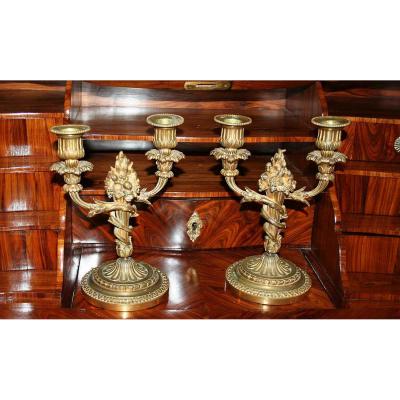 Pair Of Candlesticks In Bronze