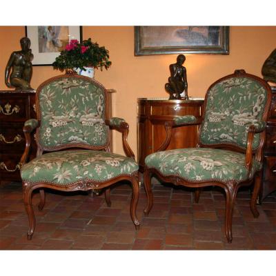Pair Of Chairs At The Queen Of Louis XV,