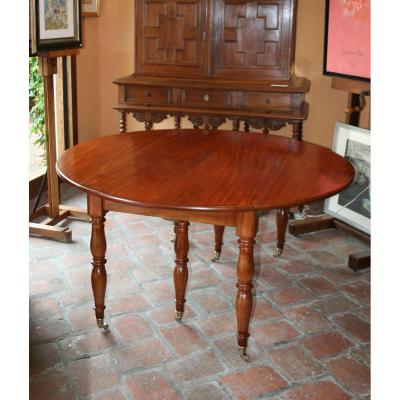 Six Feet Round Table Mahogany Massif,