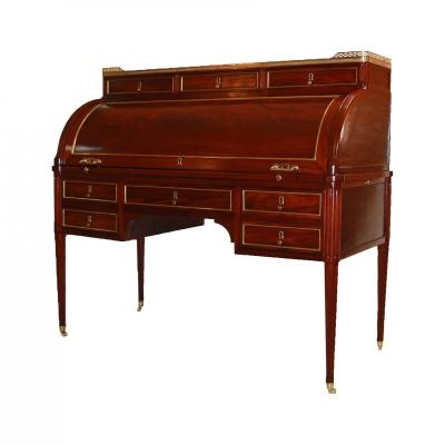 Louis XVI Period Cylinder Desk, Stamped Kirschenbach