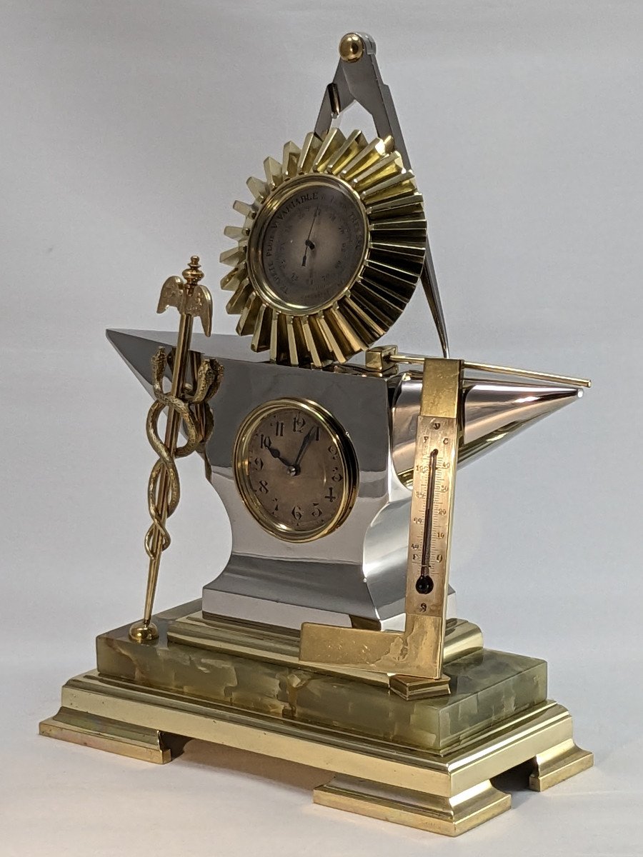 Anvil Shape Clock, Weather Station 1890-photo-2