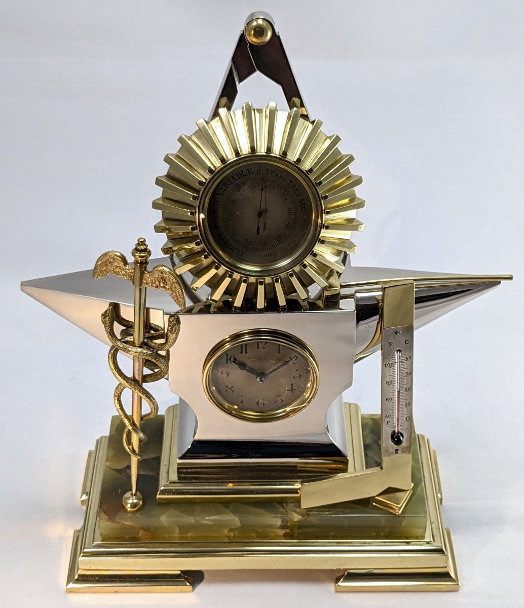 Anvil Shape Clock, Weather Station 1890-photo-8