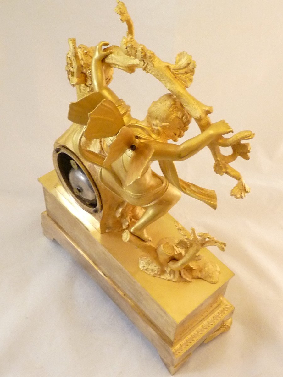  Restoration Period Clock In Gilt Bronze -photo-7