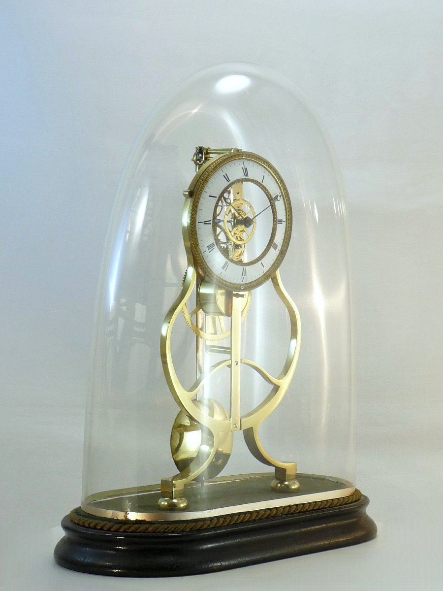 Belle Pendule Squelette XIXe, Modèle "keyhole Frame"-photo-2