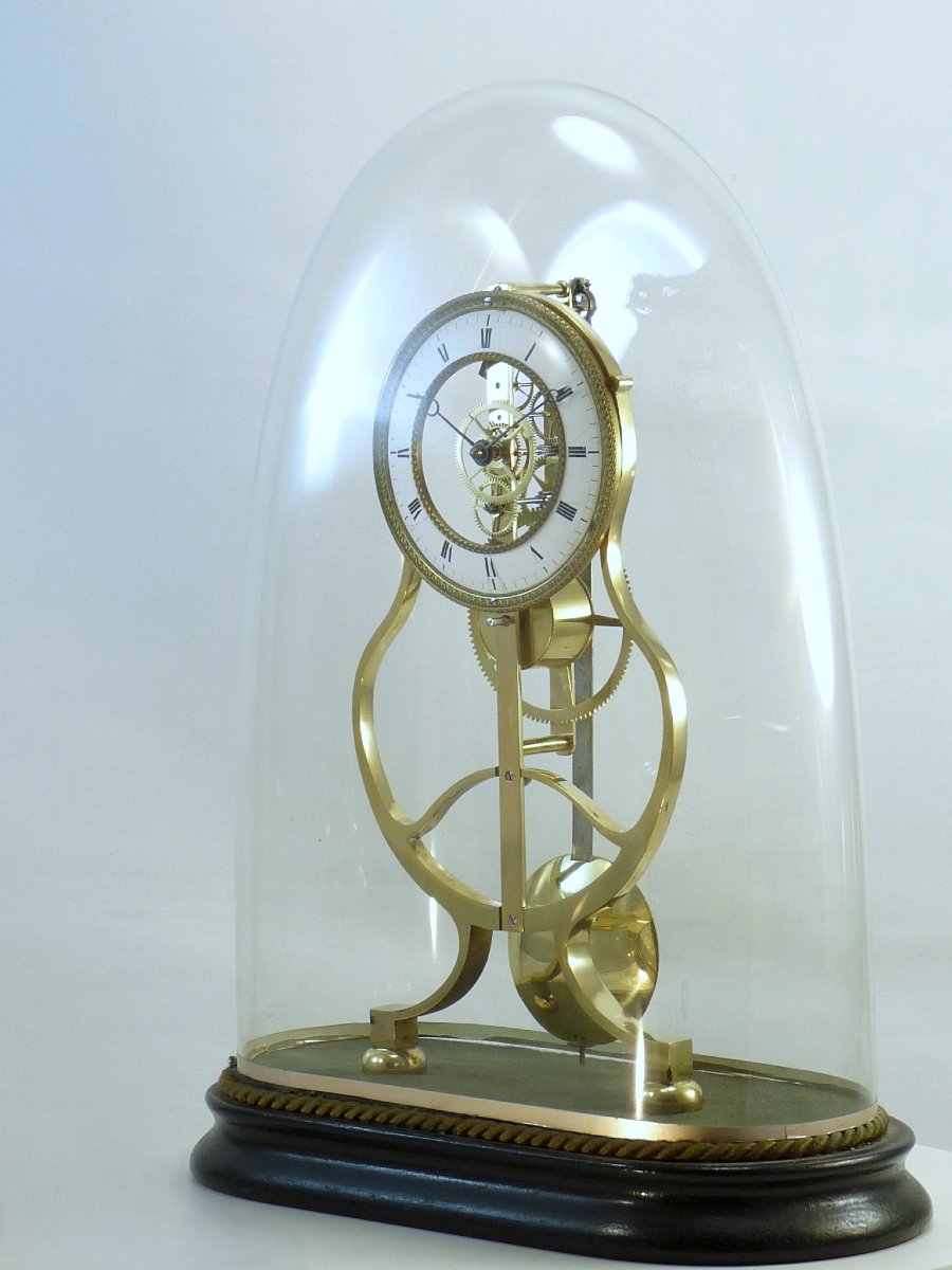 Belle Pendule Squelette XIXe, Modèle "keyhole Frame"-photo-3