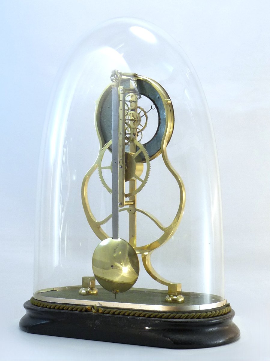 Belle Pendule Squelette XIXe, Modèle "keyhole Frame"-photo-4