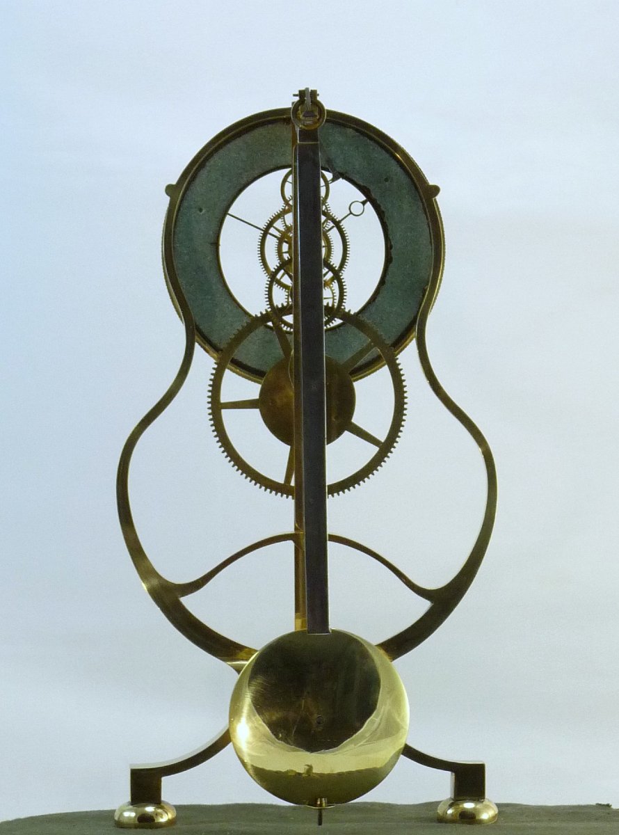 Belle Pendule Squelette XIXe, Modèle "keyhole Frame"-photo-2