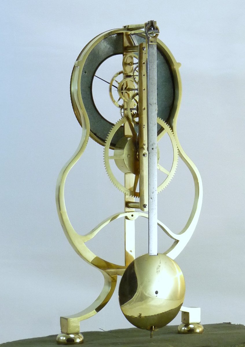 Belle Pendule Squelette XIXe, Modèle "keyhole Frame"-photo-3