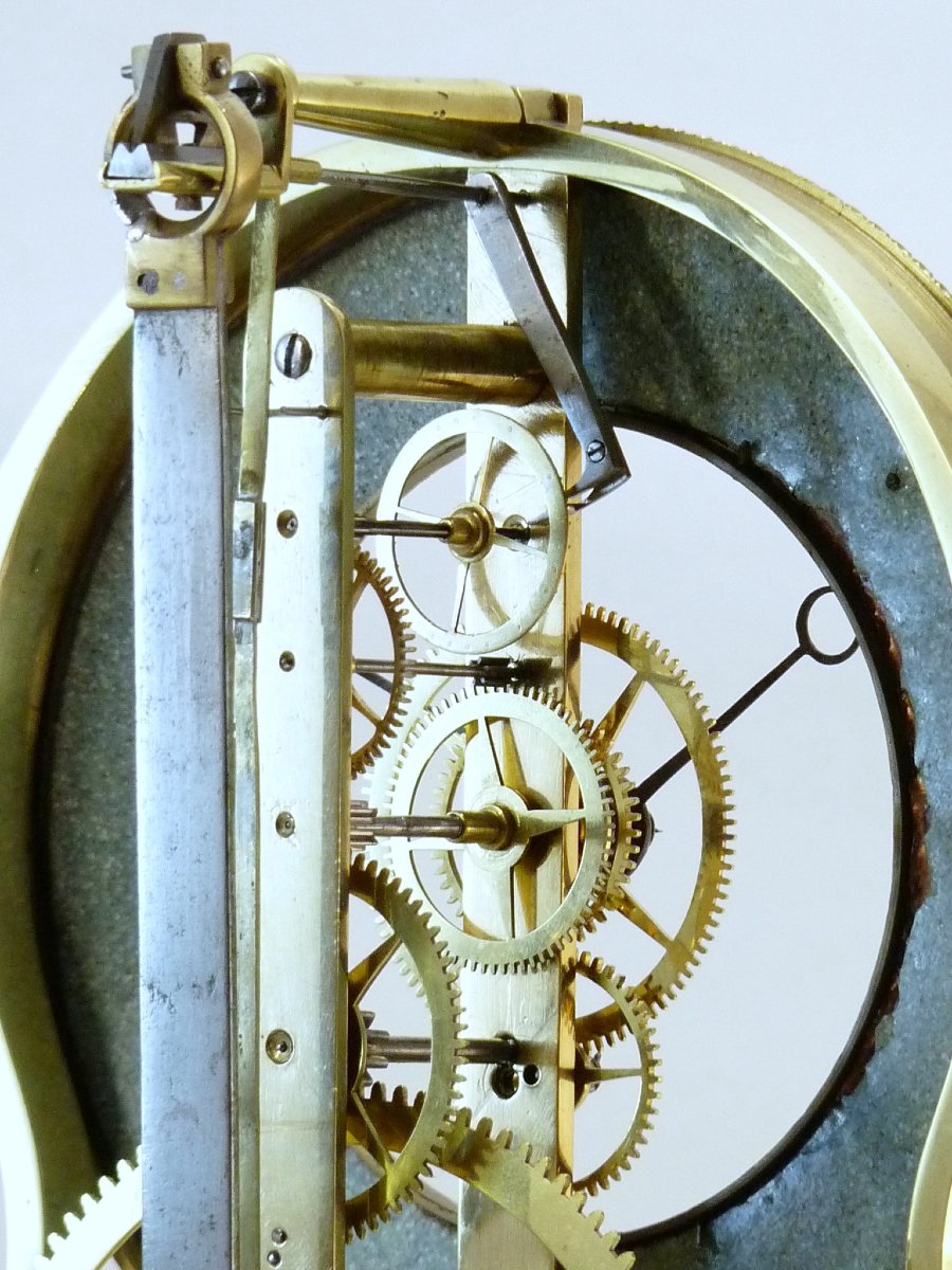 Belle Pendule Squelette XIXe, Modèle "keyhole Frame"-photo-6