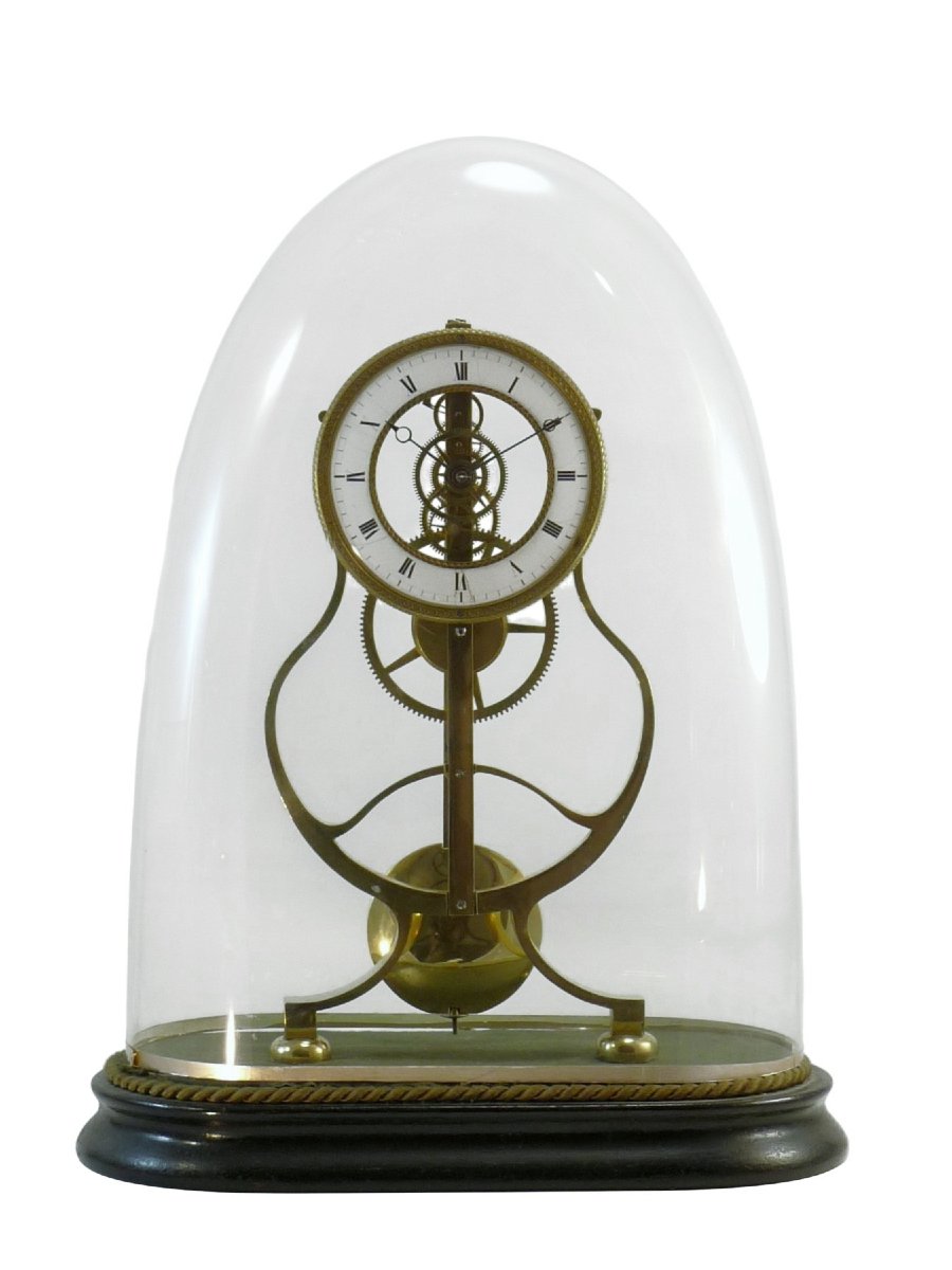 Belle Pendule Squelette XIXe, Modèle "keyhole Frame"