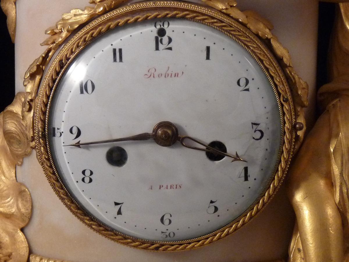 Pendule D’époque Louis XVI Signée Robin-photo-2