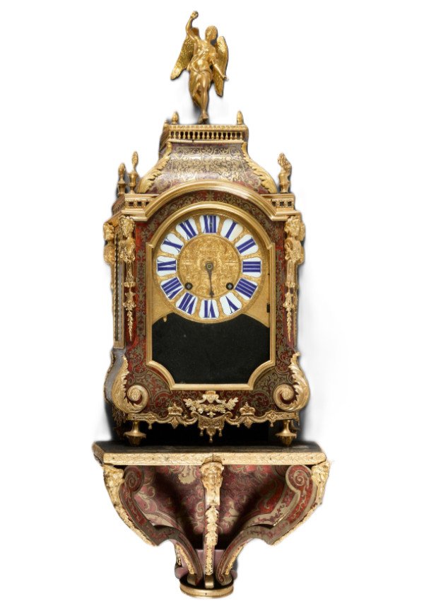 Cartel d'applique et son cul-de-lampe en marqueterie dite «Boulle»