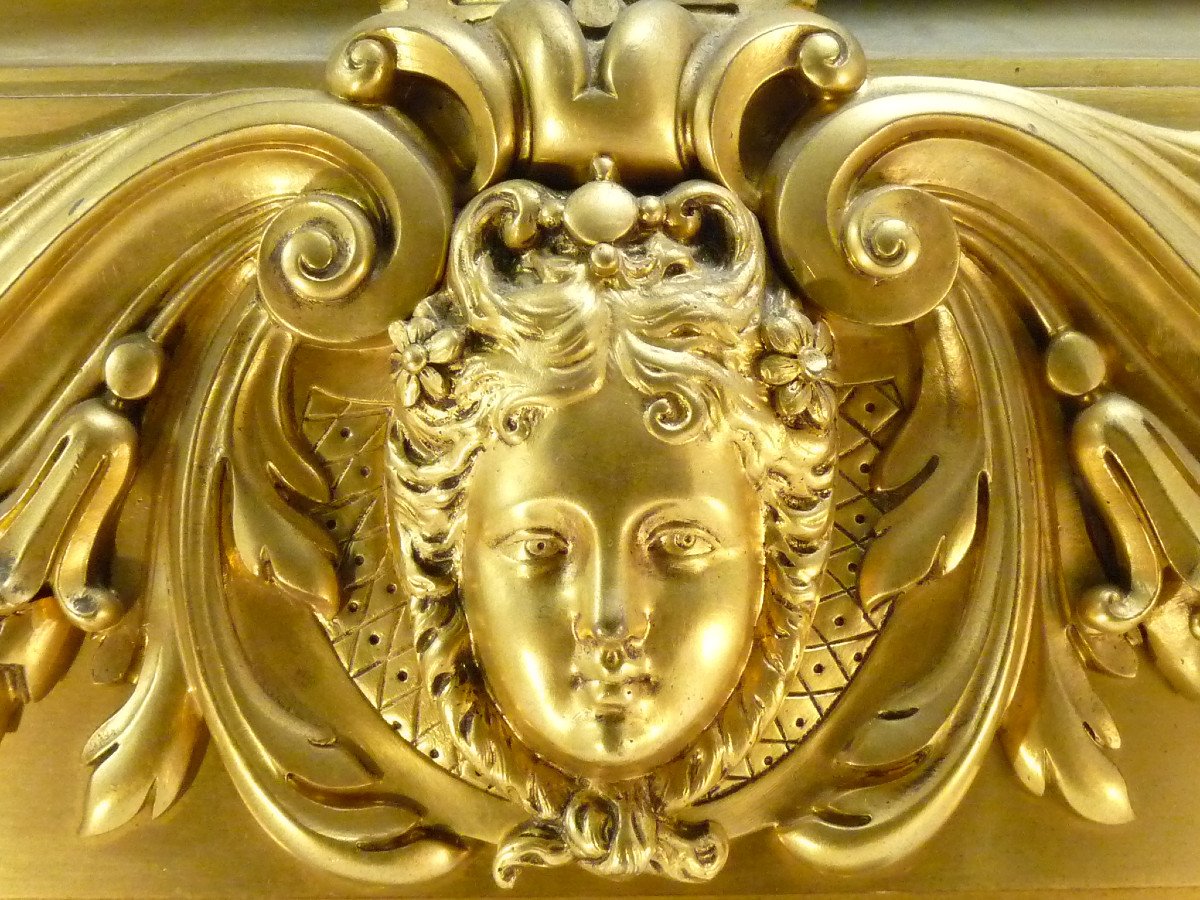 Jardiniere Or Centerpiece Signed Barbedienne, Gilded Bronze-photo-3