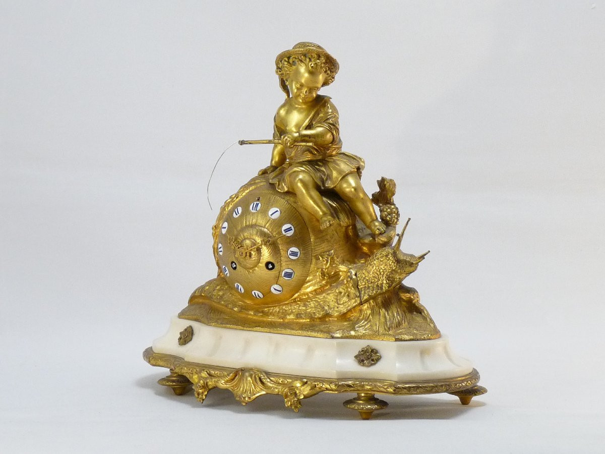 Napoleon III Period Snail Clock-photo-2